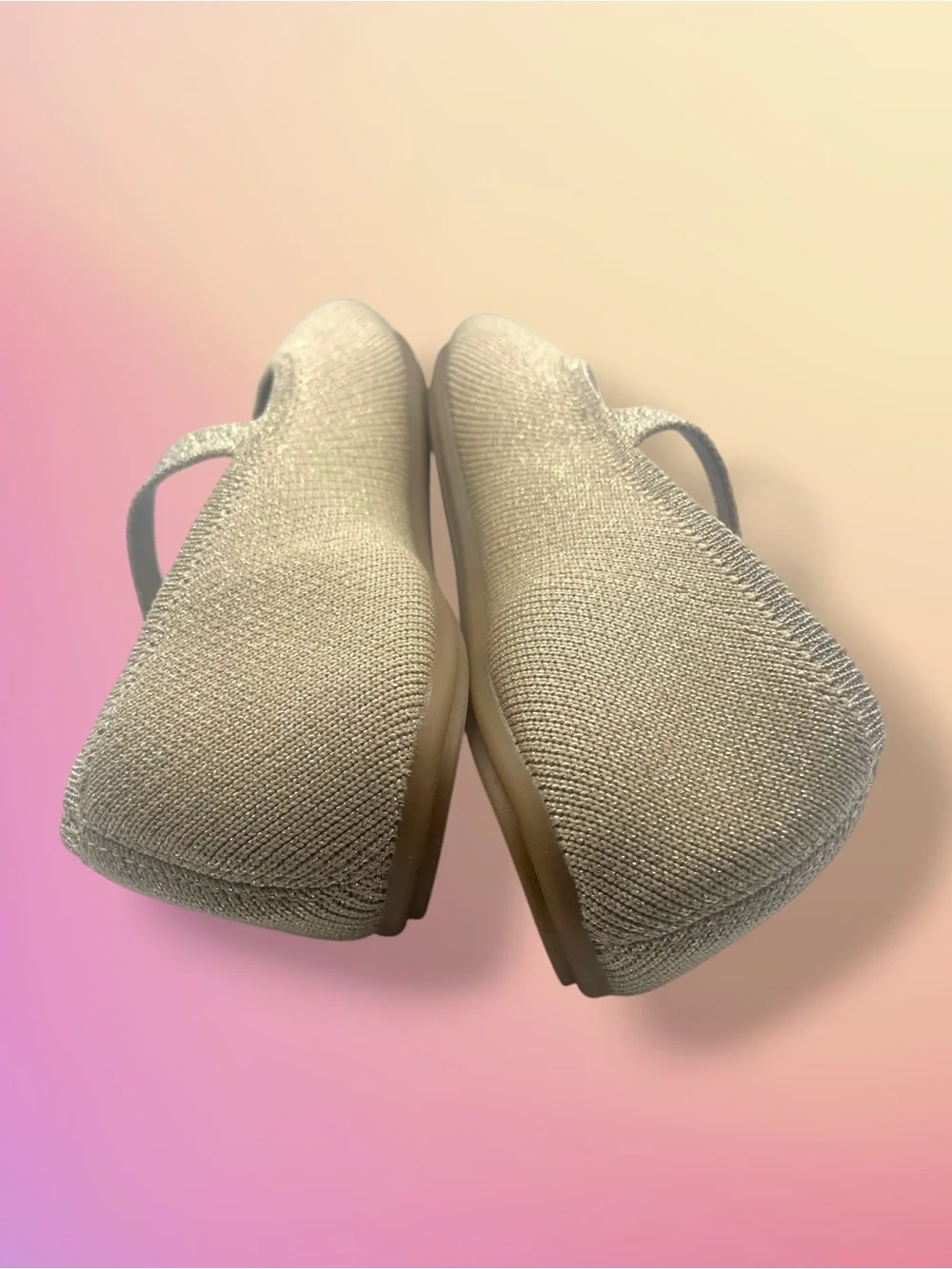 NWT AEROSOLES Shimmer Knit Mary Jane Flats in Light Gold Size 7 - Picture 10 of 13